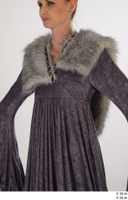  Photos Woman in Historical Dress 27 16th century Grey dress with fur coat Historical Clothing upper body 0002.jpg